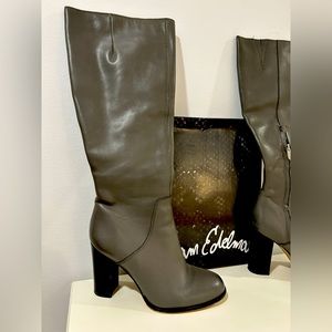 Brand new grey leather boots